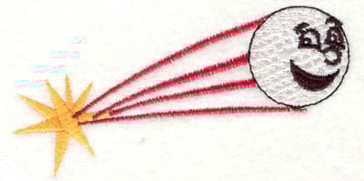 Embroidery Design: Flying golf ball <br>3.79"w X 1.96"h