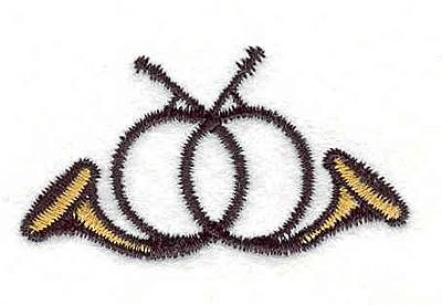 Embroidery Design: French Horns <br>1.11" X 2.00"