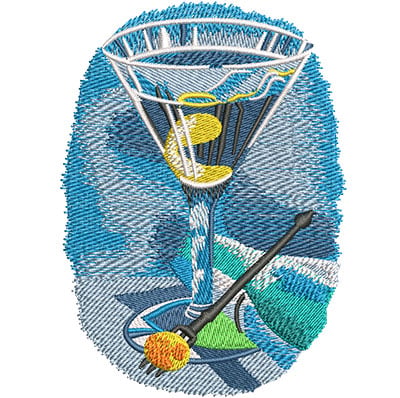 Embroidery Design: Martini Lg<br> 3.23w X 4.46h
