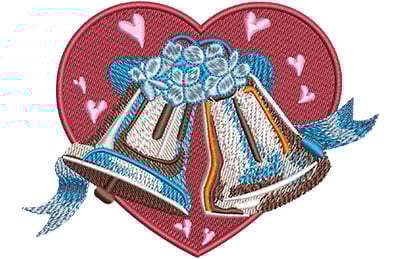 Embroidery Design: Wedding Bells Lg<br> 4.57w X 3.29h | Embroidery Legacy Embroidery Design: Wedding Bells Lg<br> 4.57w X 3.29h