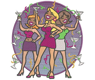 Embroidery Design: Party Girls Lg <br> 5.90w X 5.93h