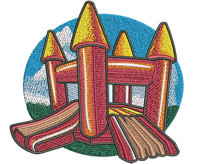Embroidery Design: Bounce Castle Lg<br> 4.52w X 4.23h