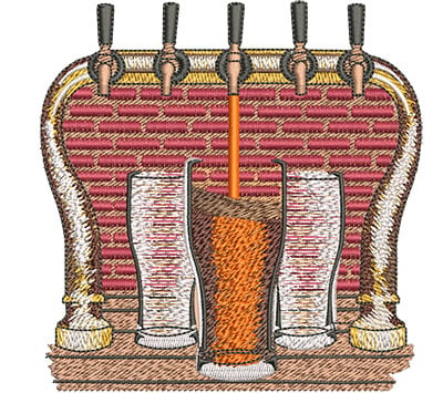 Embroidery Design: Beer and Tap Lg<br> 4.51w X 4.61h