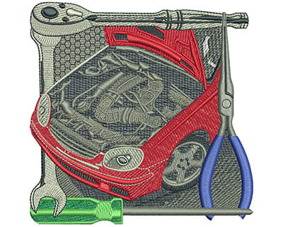 Embroidery Design: Under The Hood Lg<br> 4.52w X 4.50h