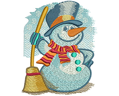 Embroidery Design: Happy Snowman Lg<br>3.21w X 3.98h