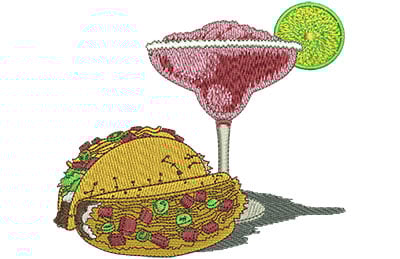Embroidery Design: Margarita Time Lg<br> 4.39w X 3.89h