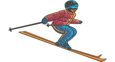 Embroidery Design: Skiing Lg<br> 4.50w X 2.84h