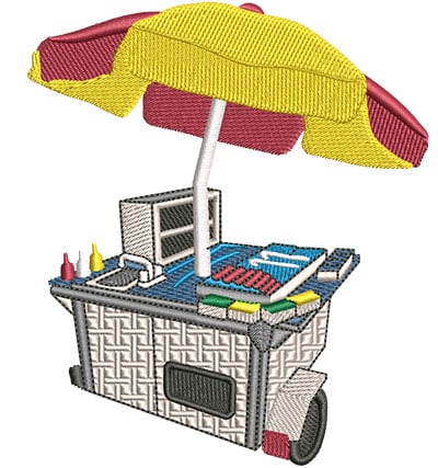 Embroidery Design: Hot Dog Cart Lg<br> 4.31w X 4.99h | Embroidery Legacy Embroidery Design: Hot Dog Cart Lg<br> 4.31w X 4.99h