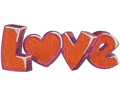 Embroidery Design: Love Gel Hearts Lg<br> 4.00w X 1.62h