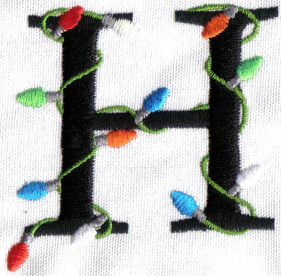 Embroidery Design: Christmas Light H<br>2.35w X 2.40h