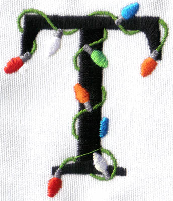 Embroidery Design: Christmas Light T<br>2.07w x 2.48h | Embroidery Legacy Embroidery Design: Christmas Light T<br>2.07w x 2.48h