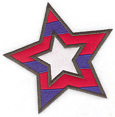 Embroidery Design: Star double applique<br> 4.80w X 4.88h