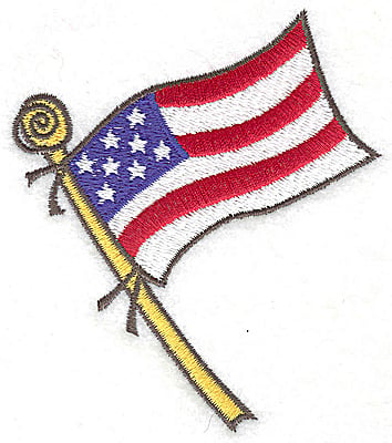Embroidery Design: American Flag waving<br> 3.33w X 3.82h