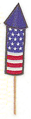 Embroidery Design: Rocket stars and stripes large<br> 1.16w X 4.97h | Embroidery Legacy Embroidery Design: Rocket stars and stripes large<br> 1.16w X 4.97h