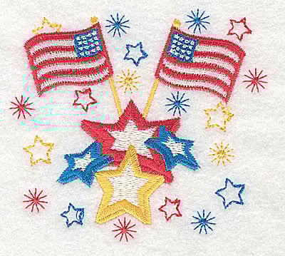Embroidery Design: American Flags design<br> 3.75w X 3.45h | Embroidery Legacy Embroidery Design: American Flags design<br> 3.75w X 3.45h