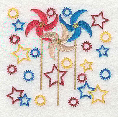 Embroidery Design: Pinwheel design<br> 3.50w X 3.37h