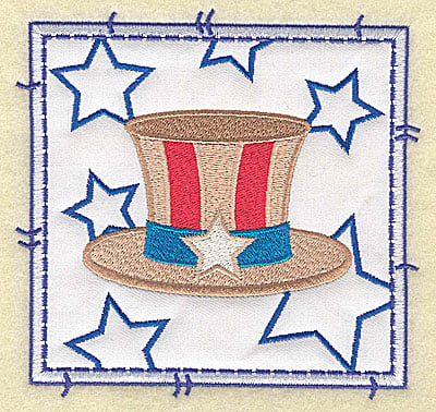 Embroidery Design: Uncle Sam's hat applique large<br> 4.96w X 4.76h