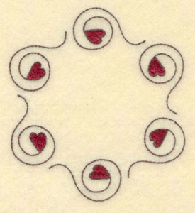 Embroidery Design: Circle of hearts<br>3.69"w X 4.11"h