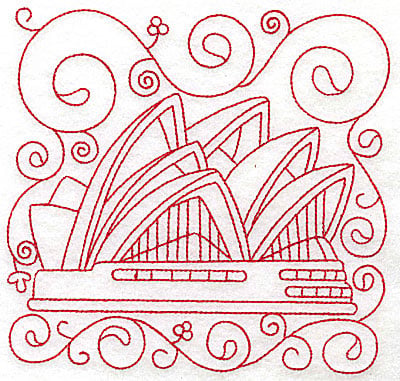 Embroidery Design: Sydney opera house large<br> 6.00w X 5.74h