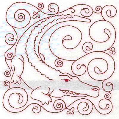 Embroidery Design: Crocodile large<br> 5.98w X 6.00h | Embroidery Legacy Embroidery Design: Crocodile large<br> 5.98w X 6.00h