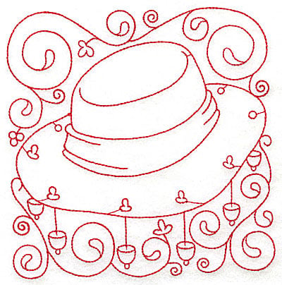 Embroidery Design: Akubra hat large<br> 5.90w X 6.00h