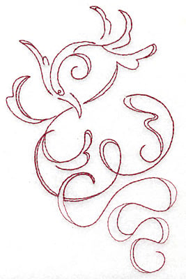 Embroidery Design: Art Deco 121 redwork<br> 4.13w X 6.46h