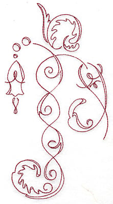 Embroidery Design: Art Deco 126 redwork<br> 4.03w X 7.65h