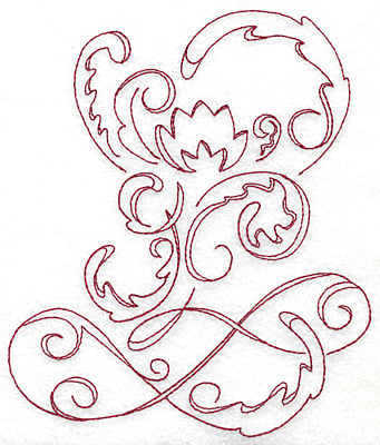 Embroidery Design: Art Deco 127 redwork<br> 5.80w X 6.87h