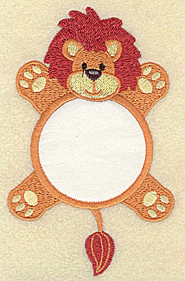 Embroidery Design: Lion with circle applique<br> 3.08w X 4.94h