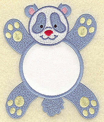 Embroidery Design: Panda with circle applique<br> 3.97w X 4.96h
