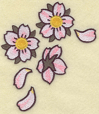Embroidery Design: Cherry blossom cluster<br> 4.13w X 4.76h