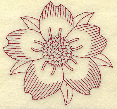Embroidery Design: Cherry blossom B redwork<br> 3.69w X 3.84h