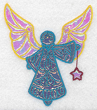 Embroidery Design: Angel 2 three applique fabrics<br> 4.37w X 5.07h