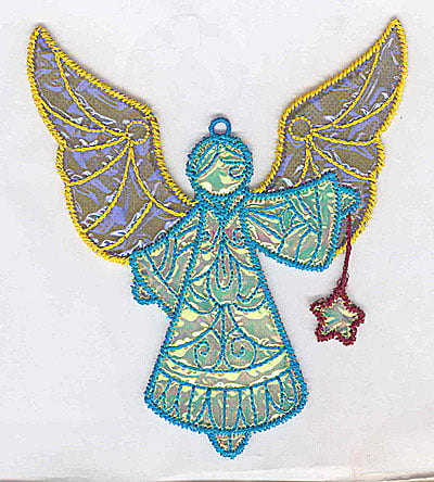 Embroidery Design: Angel 1a Ornament<br> 4.37w X 5.06h | Embroidery Legacy Embroidery Design: Angel 1a Ornament<br> 4.37w X 5.06h