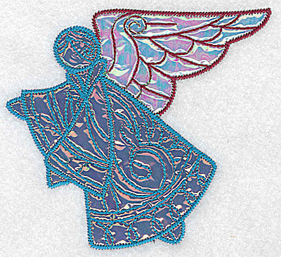 Embroidery Design: Angel 2 two applique fabrics<br> 5.04w X 4.63h