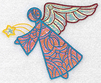 Embroidery Design: Angel 4 three applique fabrics<br> 5.07w X 4.15h