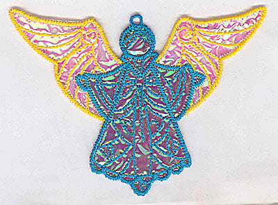 Embroidery Design: Angel 5a Ornament<br> 5.08w X 3.72h | Embroidery Legacy Embroidery Design: Angel 5a Ornament<br> 5.08w X 3.72h