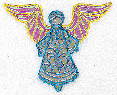 Embroidery Design: Angel 7 three applique fabrics<br> 5.05w X 4.14h
