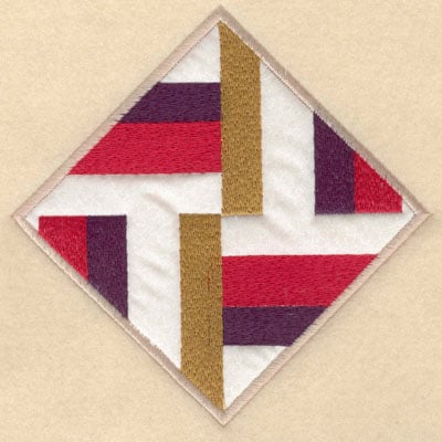 Embroidery Design: Diamond shape stripes with applique lg<br>6.00w X 6.00h