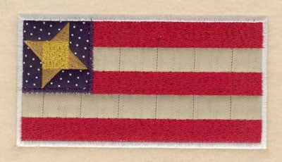 Embroidery Design: American flag double applique large<br>6.00w X 3.16h