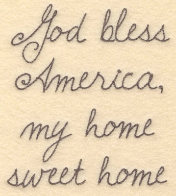 Embroidery Design: God bless America large<br>5.34w X 6.00h
