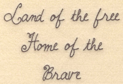 Embroidery Design: Land of the free large<br>6.00w X 4.02h