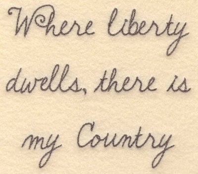 Embroidery Design: Where liberty dwells large<br>6.00w X 5.32h