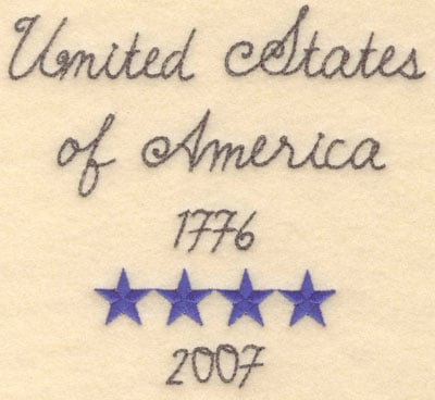 Embroidery Design: United States of America large<br>6.00w X 5.54h