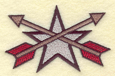 Embroidery Design: Star with arrows<br> 3.51w X 2.25h