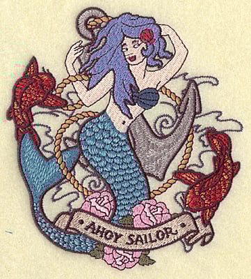 Embroidery Design: Mermaid<br> 5.45w X 4.97h | Embroidery Legacy Embroidery Design: Mermaid<br> 5.45w X 4.97h