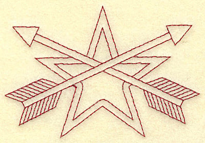 Embroidery Design: Star with arrows<br> 3.84w X 2.59h