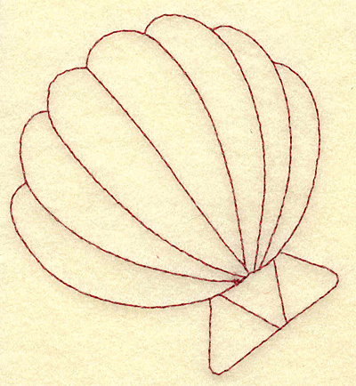Embroidery Design: Seashell redwork<br> 3.28w X 3.55h