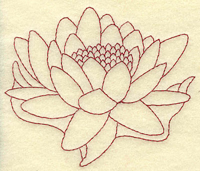 Embroidery Design: Water Lilly redwork<br> 3.89w X 3.27h