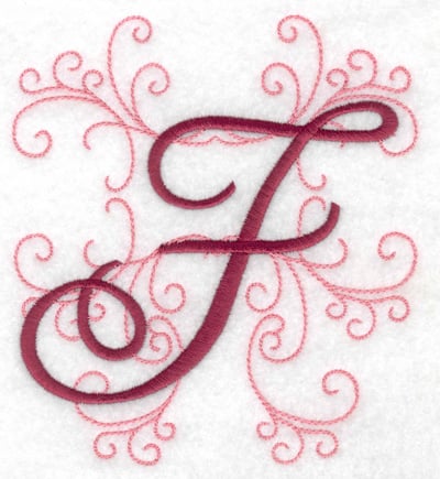 Embroidery Design: F large<br> 4.46w X 4.97h